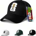 2026 Official Baseball Cap, Cotton Soccer Fan Hat, Adjustable Football Sports Cap for Men Women Outdoor Travel Black