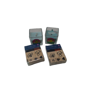 STAMP KIT 5stamps and two ink pads(2Pack) with 2Pcs Candle Pineapple paradise 2.5oz