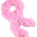 THARAHT Pink Chandelle Turkey Feather Boa 2 Yards 60g for DIY Craft Home Dancing Wedding Party Halloween Costume Decoration Feather Boa