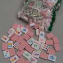 Soulchen 1.2 Inch Acrylic Pink American Mahjong Set 168 Blossom Numbered Tiles, Tiles Bag and Portable Case Classic Complete Mahjong Set for Adult Collection Gift