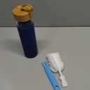 Yomious 20 Oz Borosilicate Glass Water Bottles with Silicone Sleeve BPA Free, Dishwasher Safe - Reusable Clear Glass Drinking with Leak Proof Bamboo Lid | Perfect Gym Water Bottles for Men & Women (Navy Blue)