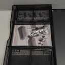 Desk Organizer and Accessories, 2-Tier Computer Monitor Stand Riser with Drawer and 2 Pen Holders, Laptop Stand, Office Desk Accessories for Office Supplies, Black