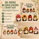 3D Beaded Gnome DIY Kit, Mini Beaded Gnome Craft Kit, Funny Handmade Gnome DIY Decor with Instructions, Perfect for Beginners & Craft Lovers (Seasonal Gnome)