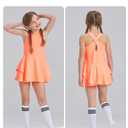Handfrog Kids Girls Tennis Golf Dress Outfit Sleeveless Dress with Shorts Pockets 2 Piece Sport Athletic Sets Pink (Pink)