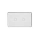 Smart Switch Aluminum Frame,2.5D Glass Panel,4.65 X 2.83 X 1.26 Inches,Need Neutral Wire,2.4GHz WiFi,Work with Tuya/Smart Life,App/Voice Control,White 2 Button