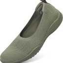 Women's Flats Slip On Go Walk Shoes for Women Comfortable Walking Sneakers Knit Low Wedge Dressy Ballet Shoes Zapatos para Mujer (8, Green)