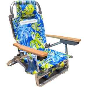 Premium Kids Beach Chair w/Wood Arms & Backpack Carry - Ultra-Lightweight, Foldable, Reclining, Multi-Position