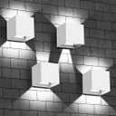 ledmo LED Outdoor Sconses Light Up and Down Wall Lights Aluminum IP65 4.7-Inch 20W High Power 6000K Cold White 1800LM Modern Exterior Lighting Fixture for Patio Home Yard 4 Pack