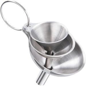 3PCS Kitchen Funnels Set,Stainless Metal Funnel for Filling Bottles - Tiny Small Medium Large for Essential Oils,Spice, Cooking,Powder,FlaskPerfume,Dry Ingredients Powde (Silver)