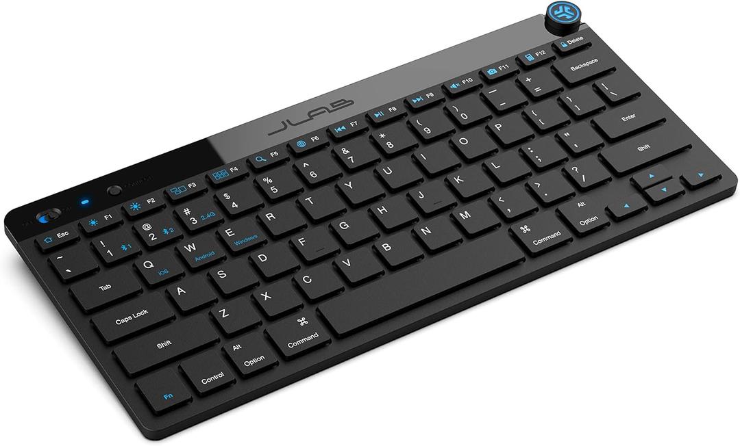 JLab Go Wireless Keyboard, Black, Connect Via Bluetooth or USB Wireless Dongle, Multi-Device Ultra-Compact for a Minimalist or Portable Set-Up (16 Pack)