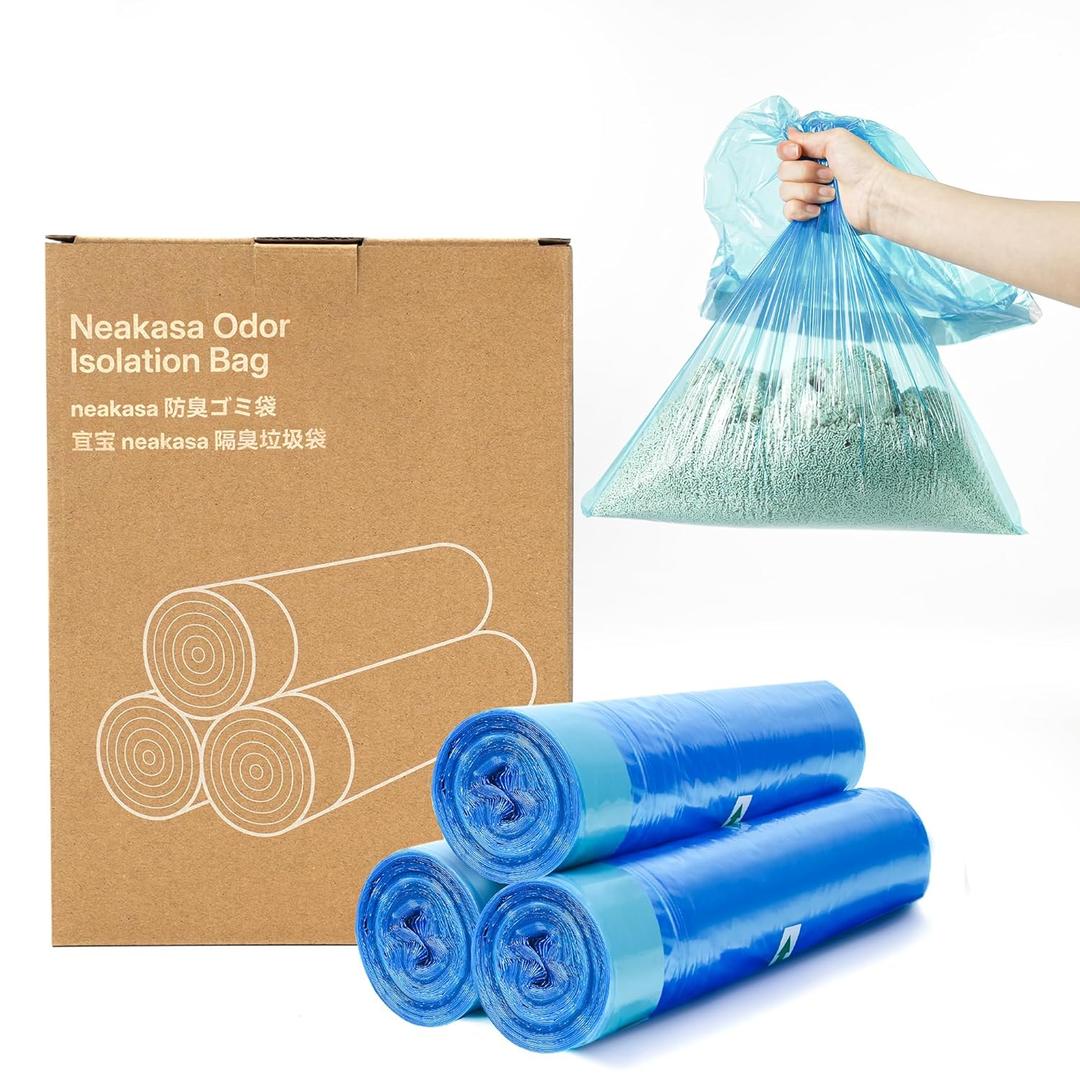 Neakasa XXL Refill Bags for PooGuard Cat Litter Bin, 7-Layer EVOH Odor Control with Good Sealing Function, 48pcs for Up to 12-Month Supply