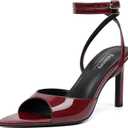 Susanny High Heels for Women Pointed Open Toe Strappy Chunky Block Heels Ankle Strap Stiletto Kitten Heeled Sandals Wedding Bridal Party Prom Sexy Dress Shoes 8.5