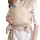 Baby Wrap Sling Carrier for Newborn, Infant, Toddler, Kid | Breathable Lightweight Stretch Mesh Water Sling | Nice for Summer, Pool, Beach, Swimming | Perfect Shower Gift Champagne