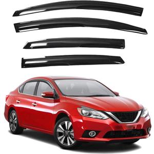 munirater Window Visors Rain Guard Wind Vent Shade Deflector Replacement for 2013-2019 Nissan Sentra Sedan 4-Piece Set Black