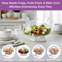 Amazing Abby - Ice Bed - Acrylic 5-Quart Salad Bowl with Built-in Ice Base and Lid, Plastic Clear Serving Bowl with Integrated Servers, Keeping Salad Cold and Fresh for Party, Picnic, Outdoor Dining