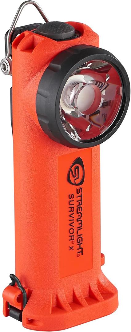 Streamlight 90952 Survivor X 250-Lumen Right-Angle Firefighter's Flashlight with Charger and Charging System, Orange