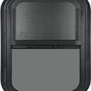 Vertical RV Window, 14" W x 16" H Tinted Sliding RV Window with Net Screen and Trim Ring, Suitable for 15/16" or 1-3/8" and Slightly Thicker Up to 1/16" Walls, DOT Approved