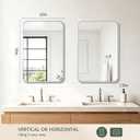 Bathroom Vanity Mirror for Wall, 30”x20”-2pcs Mirror for Over Sink, Silver