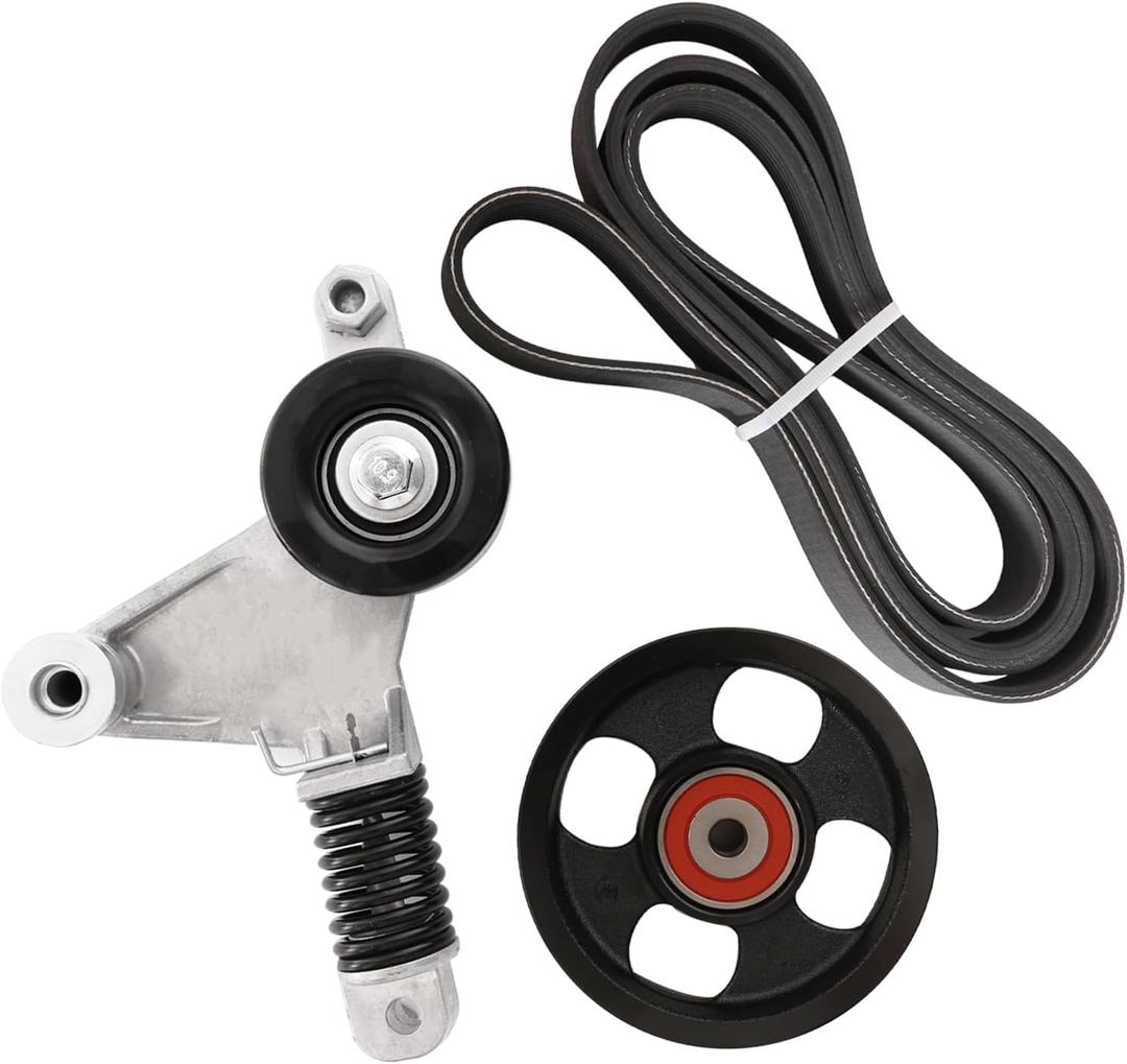Serpentine Belt Tensioner Drive Component Kit with Idler Pulley Fits for Toyota Matrix 2009-2013, for RAV4 2006-2008, for Scion xB 2012-2015 Replace 166200H020, 36472, K070750
