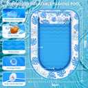 Inflatable Tanning Pool Lounger Float with Cervical Pillow - Pool Floats Adult for Sunbathing, Backyard, Pool Party - Inflate Ball Pit for Babies - Kids Swimming Pool Bed