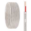 Thermostat Wire - 18/2 10FT Solid Copper 18AWG 2 Conductor Power Circuit Cable for Heating & air Conditioning Equipment, doorbells and Other Indoor/Outdoor Low Voltage Applications Use(White)