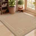 BEQHAUSE Door Mat 32" x 48", Non-Slip Door Mats Indoor Entryway Rugs Washable Low-Profile Absorbent and Stain Resist Floor Mats, Dog Door Mat for Front Back Door, Muddy Wet Shoes & Paws, Beige