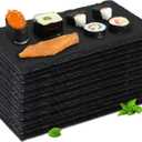 Hoolerry 15 Pcs 10 x 6 Inch Slate Charcuterie Boards Bulk, Mini Slate Cheese Board Black Sushi Platters Individual Stone Serving Tray Plates for Food, Appetizers, Cheese, Meat, Party
