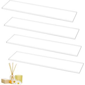 DERTE 4 Pack 13 Inch Medicine Cabinet Shelves 1/4 Inch Thick Acrylic Clear Medicine Replacement Shelf for Wall Mounted and Hanging Cabinets Kitchen Living Room Bathroom