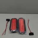 2Pcs 6" inch Oval LED Trailer Red 52 LEDs Halo Brake Stop Turn Signal Running Tail LightsPatent Pending w/Rubber Grommet Sealed Waterproof IP67 for Truck/RV/Van, DC 12V
