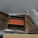 GLANT Rustic Wall Mounted Jewelry Organizer with Wooden Barndoor Decor,Wooden Wall Mount Holder,Jewelry holder for Necklaces, Earings, Bracelets, Ring Holder. Includes matching hook organizer (Rustic)