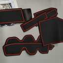 Premium Custom Liner Mat Compatible with 2024 2025 2026 Toyota Tacoma(4th Gen) Double Cab Accessories Center Console, Door Pocket and Cup Holder 14Pcs（Red，Patented Design）