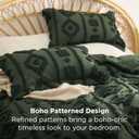 Bedsure Boho Tufted Green Comforter King Size, GentleSoft 3 Pieces Boho Farmhouse-Style Decor Bedding, Exquisite Bedding for All Seasons, 1 Bed Comforter, 2 Pillow Shams, 104x90 Inches