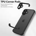 for iPhone 17 Case with Camera Lens Protector, Minimal No Back Bumper Frameless Slim Thin Lightweight Silicone Bumper Cover Compatible with MagSafe Wireless Charging (Black)