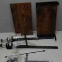 VIVO Clamp-on 13 inch Above or Below Desk 2-Tier Shelving Unit for Table Accessories, Gaming Devices, and More, Storage Tray, Desktop Organizer, Rustic Vintage Brown, STAND-SHELF2C-N