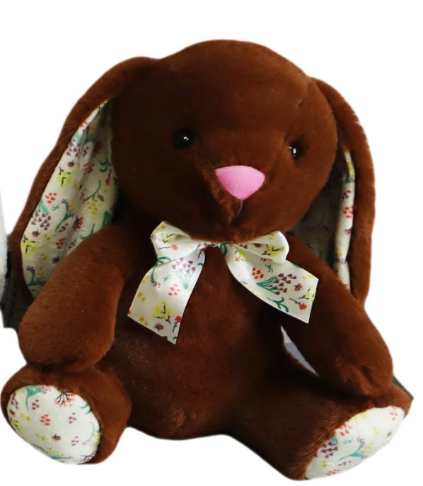HH 12in Bunny With Ribbon Plush Brown