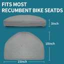 3" Thick Universal Recumbent Bike Seat Cushion - Anti-Slip Pad with Fixed Strap & One-Sided Silicone Printing Exercise Bikes Seat Cushion (Gray)