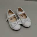 Kiderence Toddler Girls Dress Shoes Little Kids Mary Janes Ballet Flats Toddler (9 Toddler,White)