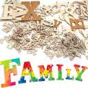 Wooden Letters for Crafts, 2 Inch Unfinished Capital Wooden Alphabet Letters&Numbers Wood Letters for DIY Painting Arts Home Decorations Spelling Learning(168Pcs)