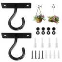 Ceiling Hooks for Hanging Plant, Hanger for Indoor and Outdoor Plant Pots Holder, Wall Hook for Planters, Flower Basket, Wind Chimes, Lanterns, Lights, Bird Feeders, Home Decor-2.5Inch 2Pack