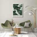 Framed Red Crowned Crane Japanese Rustic Nature Animal Wall Art Decor Canvas Mural Print Picture Simple Green Bird Picture Modern Zen Poster Gallery Bedroom Living Room Office 12x16 Inch Ready to Hang