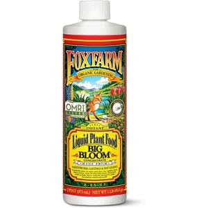 Fox Farm Big Bloom Liquid Plant Food - Organic Bloom Fertilizer for Flowering & Fruiting Plants, Contains Earthworm Castings & Bat Guano - Supports All Stages of Plant Growth - 0-0.5-0.7 NPK, 1 Pint