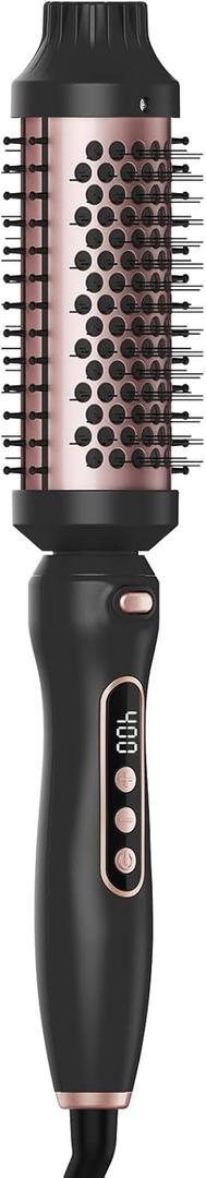 Thermal Brush, 1.7 Inch Heated Round Brush for Women, Dual Voltage Negative Ion Hot Brushes Styler for Blowout Look, Curling & Volumizing & Straightener for Dry Hair (Black)