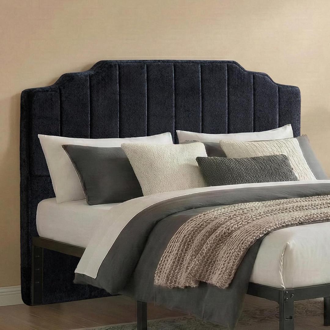 Queen Headboard, Black Upholstered Headboard for Bed, No Assembly