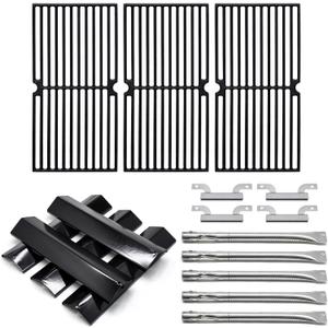 Adviace Grill Replacement Parts for Brinkmann 810-2545-W 810-9520-S, Grill Grates & Heat Plate & Burner & Crossover Tube Rebuild Kit for Brinkmann 810-2545-W 810-9520-S Grill Parts