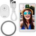 Phone Vlog Selfie Monitor Screen, 4.02in 2.4G 5G WiFi Wireless Magnetic View Monitor for Phone Rear Camera for Selfie Vlog Live Stream TikTok (White)