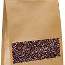 IDEALUX Stand Up Kraft Pouch Bags, Reusable Zip Lock Sealing & Notch Matte Transparent Window Bags, Resealable Zip Lock Food Storage Bag,11x7 + 3.14 Inches, Pack of 50