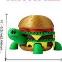 3D Printed Turtle Hamburger Set,3D Printed Animal,Detachable DIY Turtle Hamburger Models Ornament for Easter Basket Stuffers,Office Desktop and Collectible.
