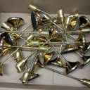 SylvaCraft Brass Gold Candle Holders Rustproof Taper Candlestick Holders for Holiday Party Table Centerpiece Wedding Fireplace Mantel Housewarming Gift(10 Sets(30 Pcs))