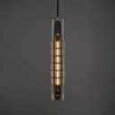 Modern K9 Crystal Kitchen Island Pendant Light,14.95'' Black Long Crystal Pendant Light,1 Light Indoor Small Crystal Pendant Light, for Kitchen Dining Bathroom Bedroom,Included 2 Bulb (Black Crystal Pendant)