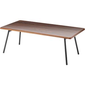 PaletteLife Folding Low Table, Dark Brown, Japanese Style, W41.34 x D17.72 x H13.39 Inches (W105 x D45 x H34 cm), Mirror Finish, Foldable Iron Legs, Center Table, BLT-502DBR (Width 41.34"(NO Shelf))